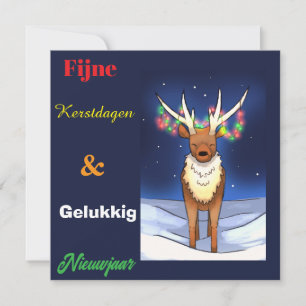 Happy Christmas, Reindeer, Reindeer, Rudolf Holiday Card
