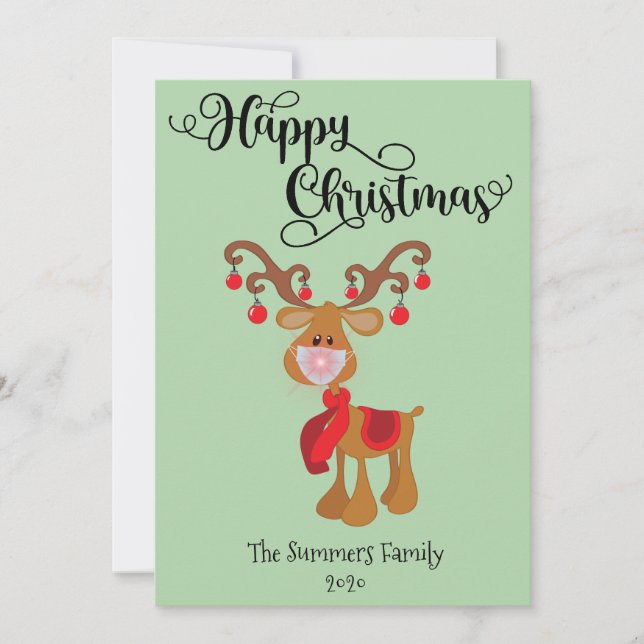 Happy Christmas Rudolph 2020 Covid Holiday Card (Front)