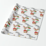 Happy Christmas Rudolph 2020 Covid Snowman Wrapping Paper<br><div class="desc">This design may be personalized by choosing the customize further option. You may also transfer onto other items. Contact me at colorflowcreations@gmail.com or use the chat option at the top of the page if you wish to have this design on another product or need assistance. See more of my designs...</div>