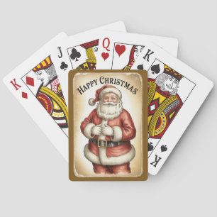 Happy Christmas Santa Poker Playing Cards