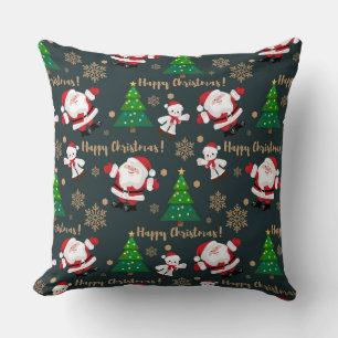 Happy Christmas Santa  Throw Pillow