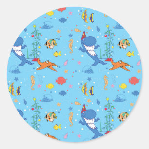 Happy Christmas Shark Classic Round Sticker