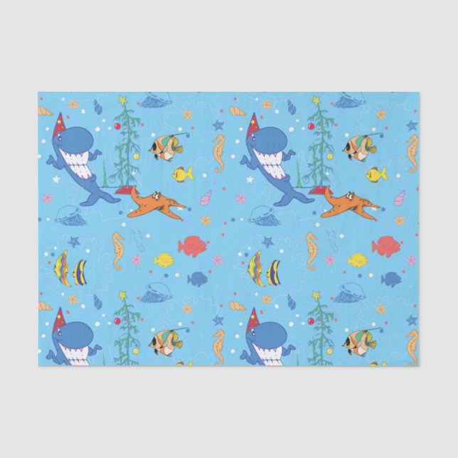 Happy Christmas Shark Tissue Paper (Front)