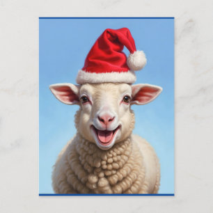 happy christmas sheep postcard