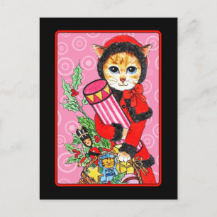 Happy christmas shopping holiday postcard