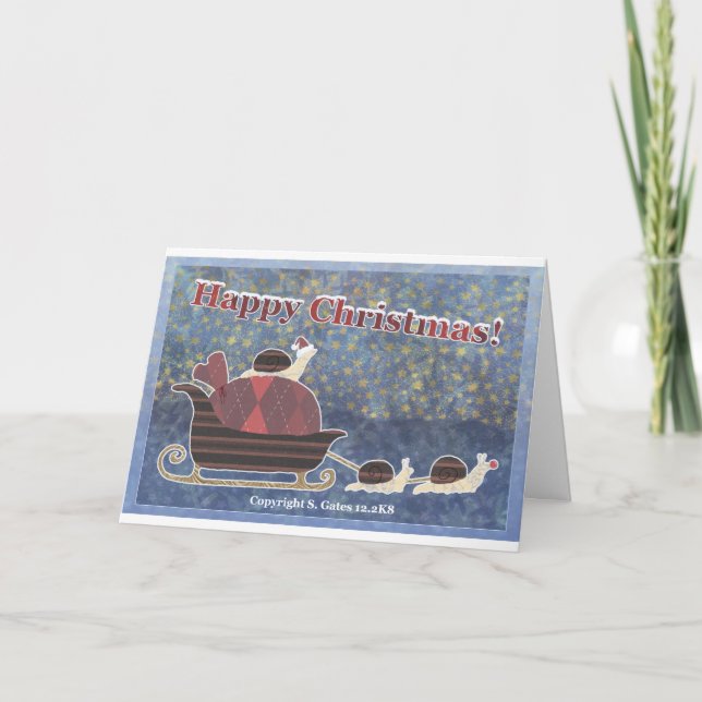 Happy Christmas Snails Holiday Card (Front)