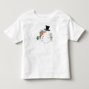 Happy Christmas Snowman Illustration Toddler T-shirt