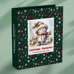 Happy Christmas snowman scrapbook ring binder<br><div class="desc">✅ For matching items search #58S in my collections ✅ Capture every magical moment of the holiday season with this adorable Christmas memory album featuring a cute watercolor Christmas snowman in a charming minimalist design. Created in a cozy kids-style aesthetic with traditional red, green, and gold colours, this festive ring...</div>