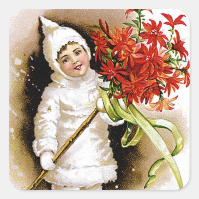 Happy Christmas Square Sticker (Front)