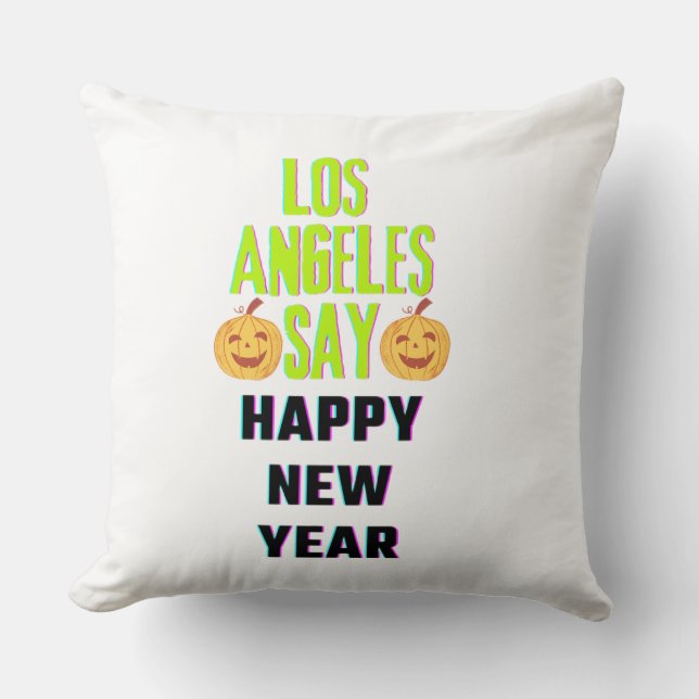happy christmas throw pillow (Front)