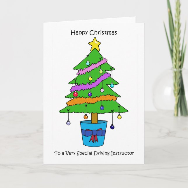Happy Christmas to Driving Instructor Holiday Card (Front)