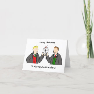 Happy Christmas to Gay Male Husband Holiday Card