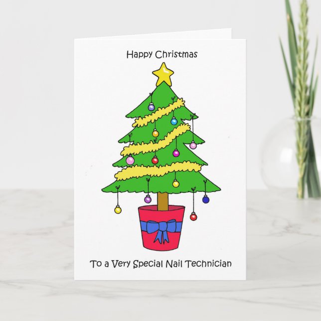 Happy Christmas to Nail Technician Holiday Card (Front)