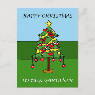 Happy Christmas to Our Gardener Holiday Postcard