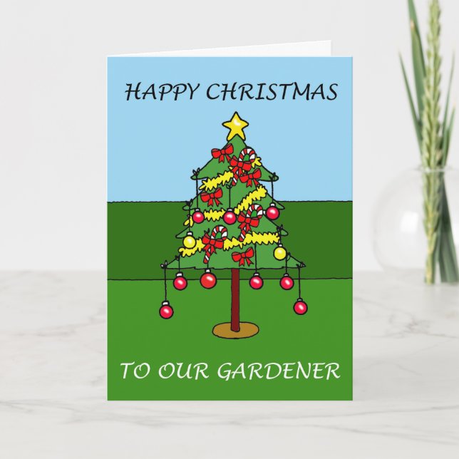 Happy Christmas to Our Gardener Holiday Postcard (Front)