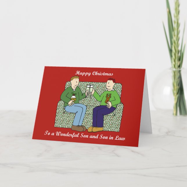 Happy Christmas to Son and Son in Law Card (Front)