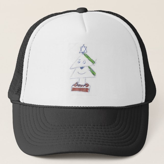 Happy Christmas Tree Trucker Hat (Front)