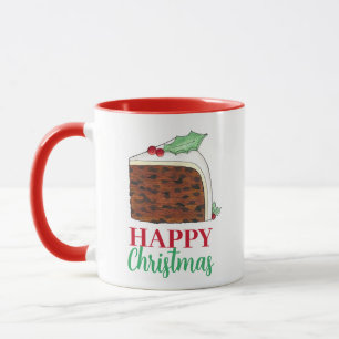 Happy Christmas UK British Cake Slice Homemade Mug