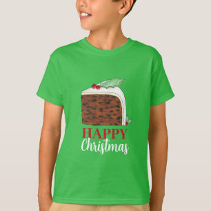 Happy Christmas UK British Cake Slice Homemade T-Shirt