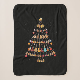 Happy Christmas|Ukulele Instrument Christmas Tree Sherpa Blanket