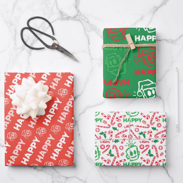 HAPPY Christmas Variety Wrapping Paper (Front)
