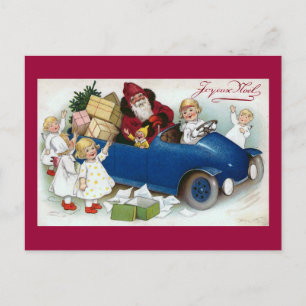 "Happy Christmas" Vintage French Holiday Postcard