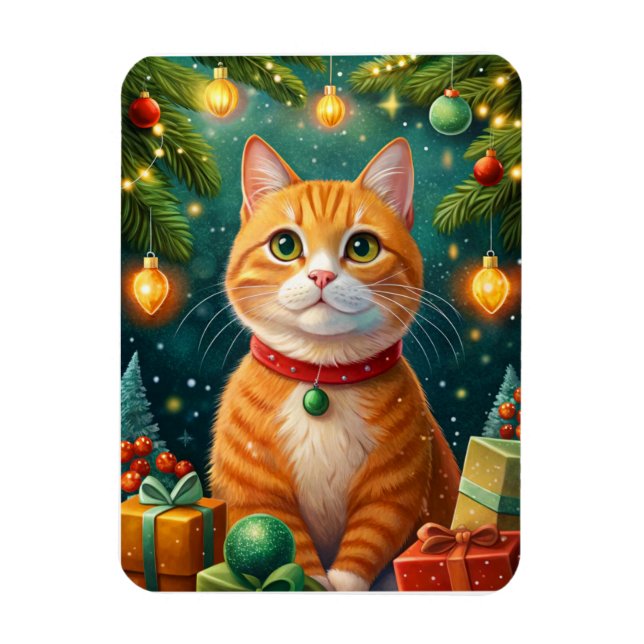 Happy Christmas Wants You My Orange Cat Magnet (Vertical)