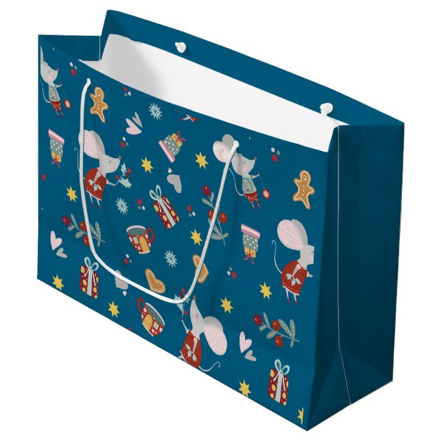 Happy Christmouse Large Gift Bag (Front Angled)