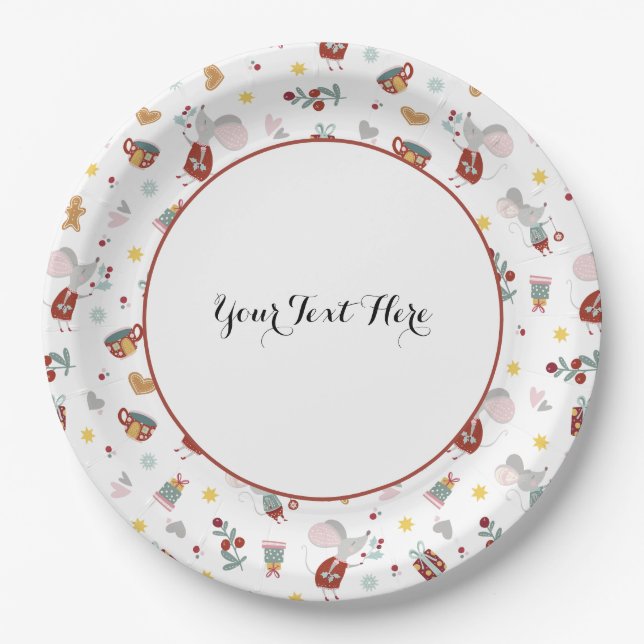 Happy Christmouse Paper Plate (Front)