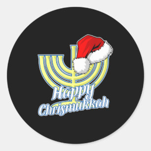 Happy Christmukkah Hanukkah Christmas  Classic Round Sticker