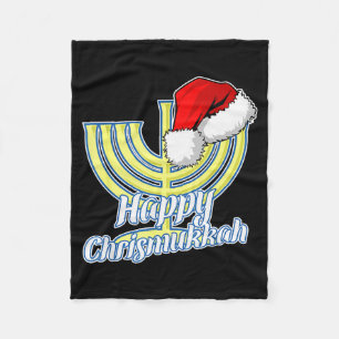 Happy Christmukkah Hanukkah Christmas  Fleece Blanket