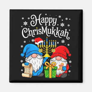 Happy Christmukkah Hanukkah Christmas Gnome Xmas F Magnet
