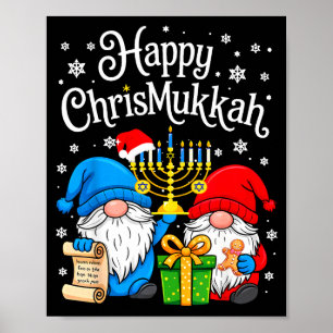 Happy Christmukkah Hanukkah Christmas Gnome Xmas F Poster