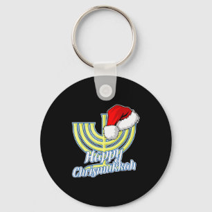 Happy Christmukkah Hanukkah Christmas  Keychain