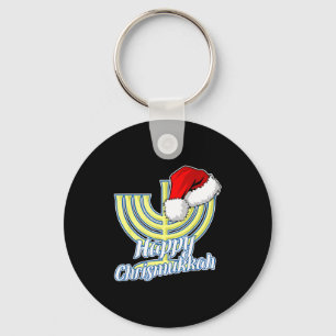 Happy Christmukkah Hanukkah Christmas  Keychain