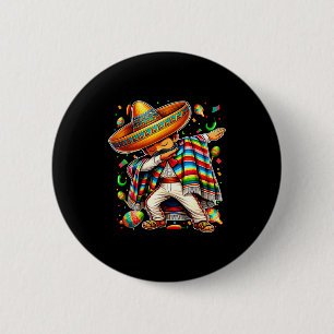Happy cinco de mayo dabbing boy man mexican 2 inch round button