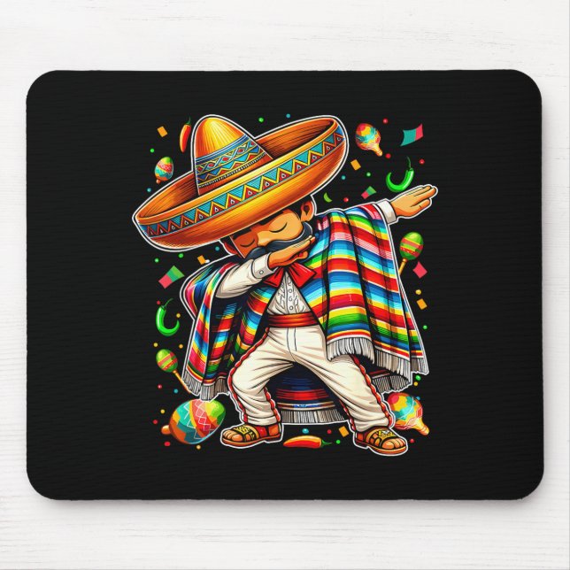 Happy cinco de mayo dabbing boy man mexican mouse pad (Front)