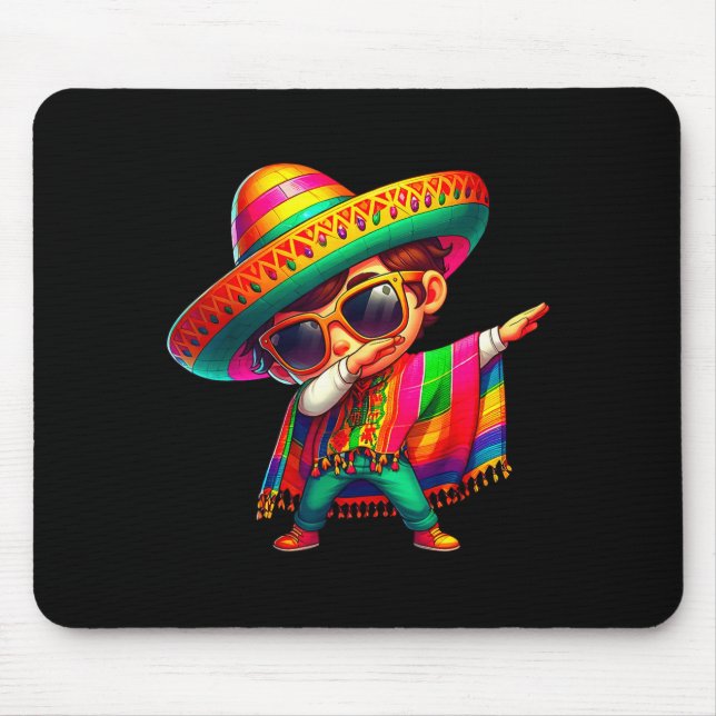 Happy cinco de mayo dabbing boy man mexican mouse pad (Front)