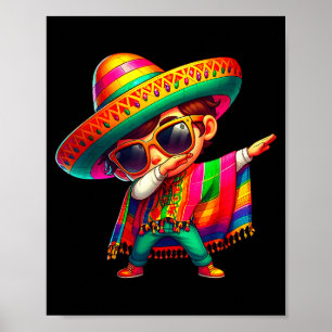 Happy cinco de mayo dabbing boy man mexican poster