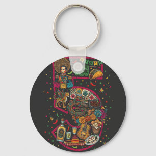 Happy Cinco De Mayo Fiesta Taco Tequila Vibes Keychain