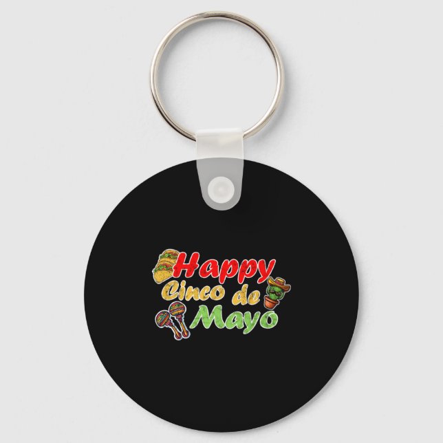 Happy cinco de mayo funny mexico celebration keychain (Front)