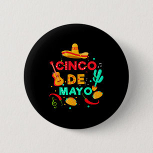 Happy cinco de mayo let's fiesta mexican party men 2 inch round button