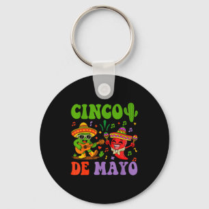 Happy cinco de mayo mexican cactus and pepper keychain