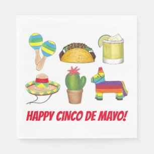 Happy Cinco de Mayo Mexican Fiesta Celebration Napkin