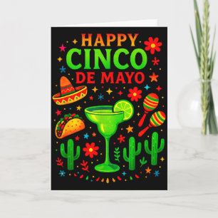 Happy cinco de mayo - mexican party music festival card