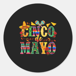 Happy cinco de mayo mexican sombrero margaritaHapp Classic Round Sticker