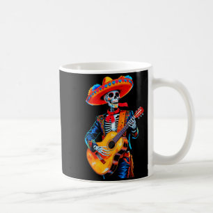 Happy cinco de mayo mexican sombrero skull guitarH Coffee Mug