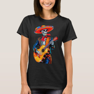 Happy cinco de mayo mexican sombrero skull guitarH T-Shirt