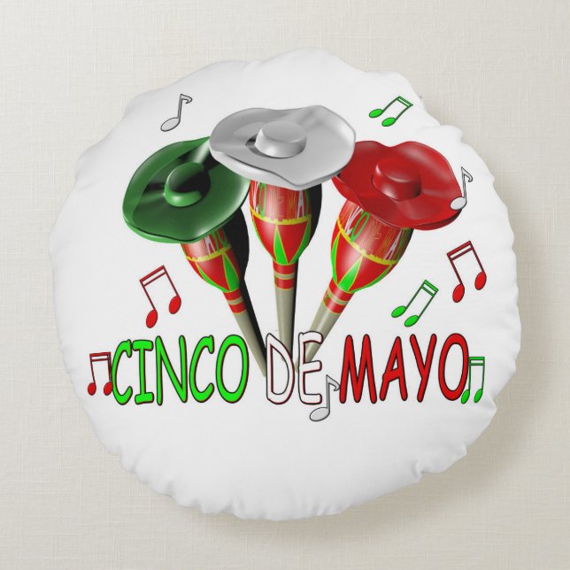 Happy Cinco de Mayo Round Pillow (Back)