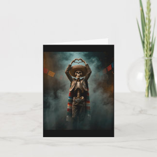 Happy cinco de mayo skeleton fiesta heart hands card